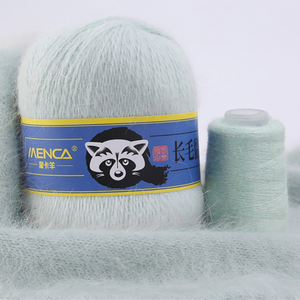 Hilo de Visón de Pelo Largo, Marca MENCA, 50% Hilo de Pelo de Conejo Angora, Hilos para Tejer a Mano para Mujer, Suéter, Bufanda, Invierno, Suave y Cálido - Product Image 3