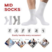 Chaussettes mi-mollet côtelées en coton vierges personnalisables, plusieurs couleurs au choix, avec soutien de la voûte plantaire, pour le sport et le quotidien, pour hommes et femmes
