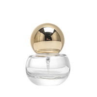 Botol Parfum Mini Kaca Mewah Custom 15ml Desain Bulat dengan Pompa Semprot Parfum, Serum Perawatan Kulit, Hot Stamping