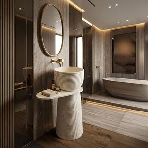Lavabo de Pedestal Moderno 2026 de Nueva Llegada con Acabado Mate para Uso en Hospitales y Villas, <span class=keywords><strong>Base</strong></span> Personalizada, Venta al por Mayor Directa de Fábrica - Product Image 2