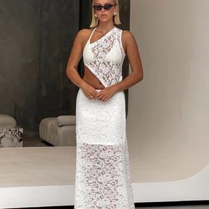 Conjunto de Encaje de Alta Calidad para Mujer, Top Corto con Falda Maxi Blanca, Traje Sexy para Mujer - Product Image 2