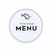 Placa de Menú NFC de 10 cm (3.93 Pulgadas) con Adhesivo 3M, Resistente al Agua, con Resina Epoxi, para Menú Digital en Restaurantes, Cafés, Bares y Tiendas