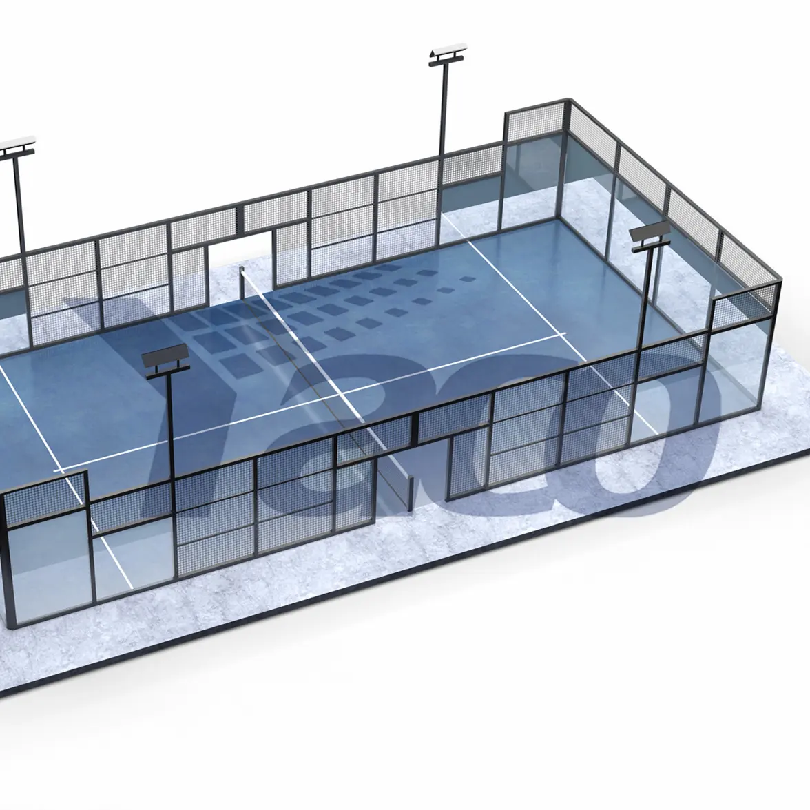 Padel Turf Sports Application Cancha de padel standard panoramic artificial turf padel court