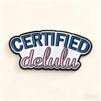 Broche personnalisée DELULU avec alphabet féminin émaillé, style antique et moderne, pour les fashionistas chics