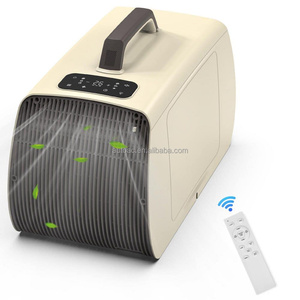 Climatiseur portable 5500 BTU avec télécommande, déshumidificateur, 2 tuyaux d'évacuation pour fourgonnette, tente, camping-car (blanc) - Product Image 1