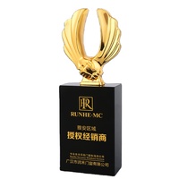 Vente chaude trophée en cristal coupe prix plaqué or et noir trophée en cristal prix personnalisé personnalisé trophée en cristal vierge tasse