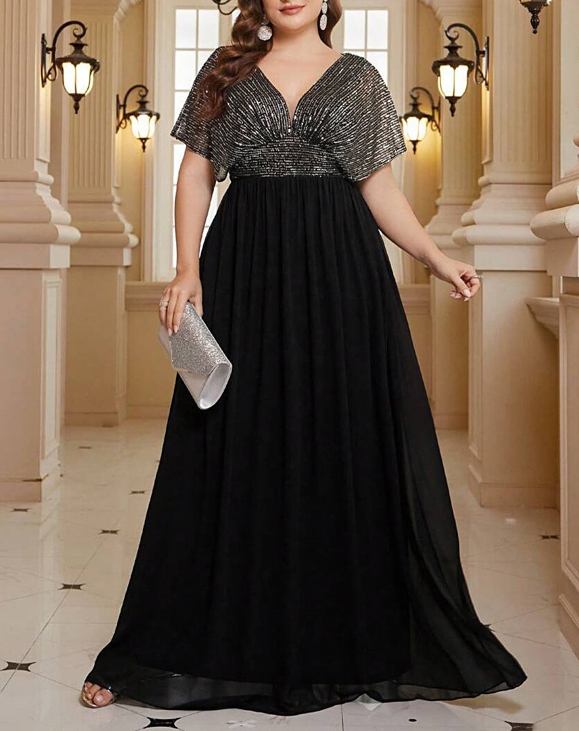 Black Party Dress for Fat Girls Elegant Stylish