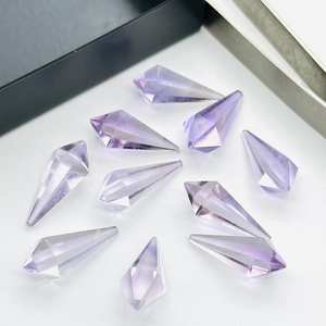 อัญมณีทรงปิรามิดสีชมพูอเมทิสต์ธรรมชาติ100% 20x7มม. อัญมณีแกะสลักแบบหลวมสำหรับทำเครื่องประดับการรักษาด้วยความเงางาม - Product Image 4