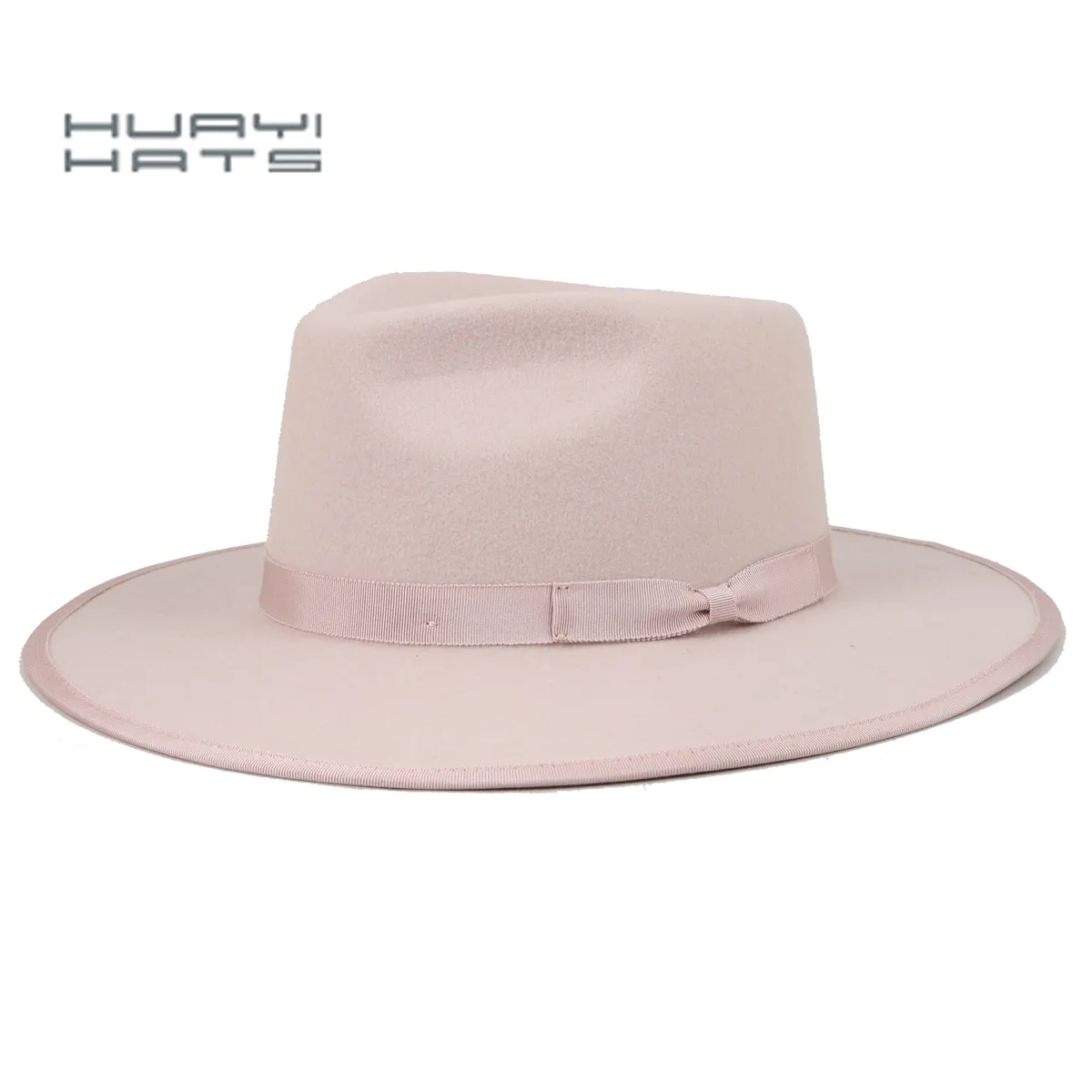 HUAYI HATS Mode Winter benutzer definierte Filz Fedora Hüte für Frauen rosa Hüte mit benutzer definierten Logo prty