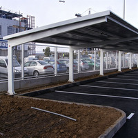 Abri de voiture moderne à structure en acier monopente, abri de jardin en métal, garage extérieur imperméable et résistant au soleil pour appartement, bureau, école