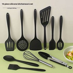 BPA Free Heat-Resistant <b>Silicone</b> Turner Spatula Spoon Cooking <b>Tools</b> 10PCS Food <b>Silicone</b> Kitchen Utensils Cooking Spatula Sets - Product Image 2
