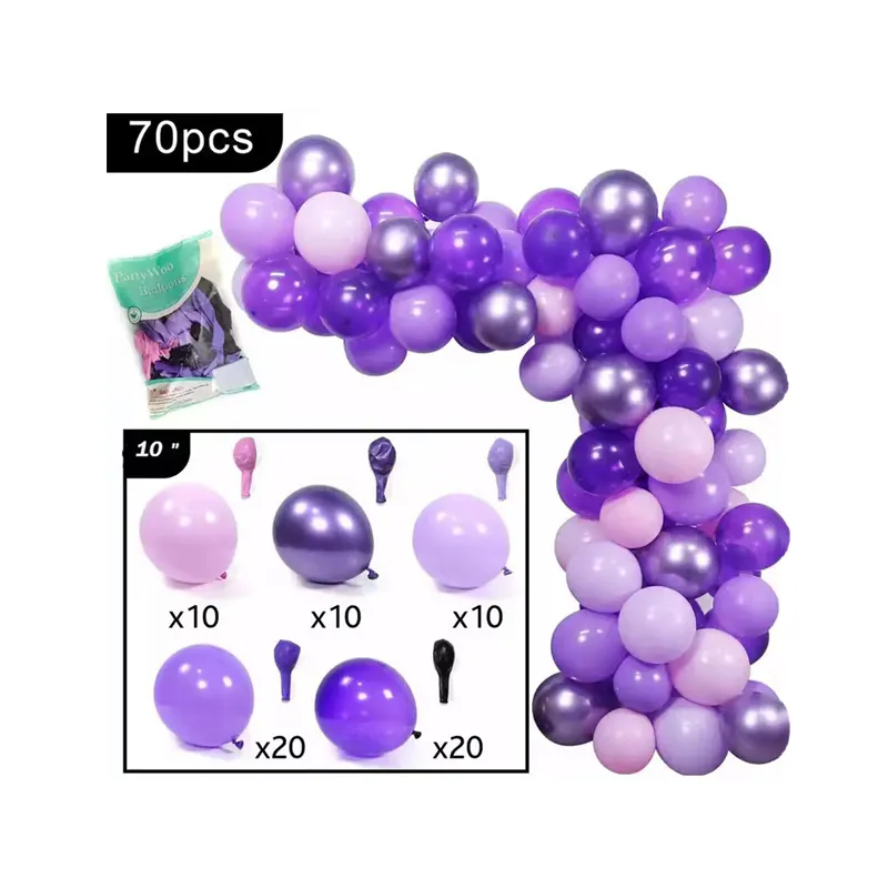 Globos de balões de látex, rosa, roxo, confete, látex, bolas arco, guirlanda, kit para decoração de festa de casamento