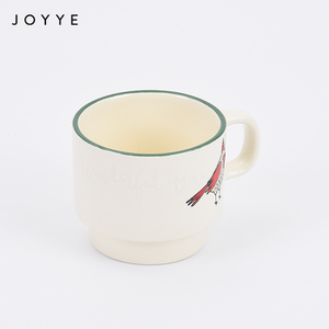 Joyye Navidad cera resistir glaseado brillante redondo lindo tazas Beige taza de café 2021 - Product Image 3