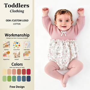 Angou all'ingrosso autunno bambina bambino vestiti 0-3 mesi un pezzo tute tute tute tute body bambino - Product Image 1