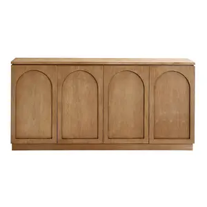 Tủ phòng khách với cửa tủ bằng gỗ TV đứng tủ trưng bày đồ nội thất bằng gỗ là tự nhiên và đơn giản