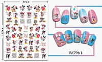Hot New 3D Mickey Minnie Mouse Saint Valentin Nail Stickers Love Manucure Adhésif Stickers-Fait de papier et de plastique