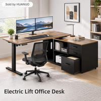 Bureau debout électrique à double moteur en bois massif, réglable en hauteur, ergonomique, avec commande tactile intelligente