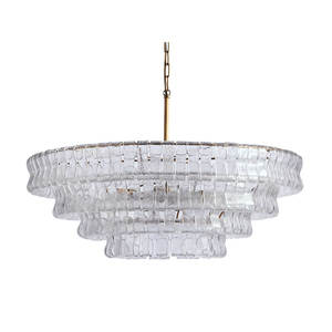 Candelabro de cristal Retro Industrial residencial de 36 ", diseñador para sala de Estar, comedor, dormitorio, candelabro de cristal transparente de cristal de cobre - Product Image 6