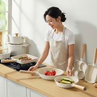 Casserole carrée de 28 cm compatible induction, antiadhésive, en aluminium moulé sous pression, pour la cuisine à domicile