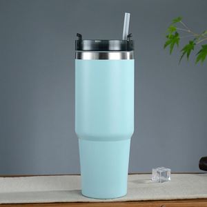 30oz Anti-slip Bottom Stainless Steel Vacuum Insulated Car Tumbler Ice Cup With Handle Straw Outdoor Adventure - Product Image 5