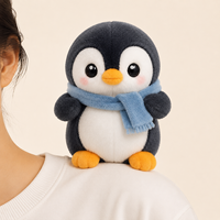 Fournisseur de jouets en peluche personnalisés en forme de pingouin magnétique à porter à l'épaule, Usine de jouets en peluche personnalisés à porter à l'épaule