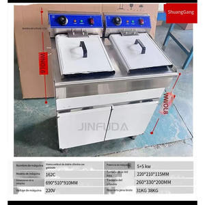 Restauration rapide Restaurant Cuisine commerciale Plus grande <span class=keywords><strong>friteuse</strong></span> à <span class=keywords><strong>double</strong></span> cuvette avec système de filtrage automatique de l'huile - Product Image 3