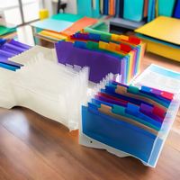 Pochette de classement accordéon multifonction en PP format Lettre avec 9, 12 ou 24 poches, organiseur de documents transparent arc-en-ciel