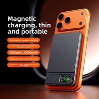 Support de batterie externe magnétique sans fil HXB 10000mAh Li-Polymère avec charge rapide 15W/20W, en alliage d'aluminium, Type-C, écran LED, portable