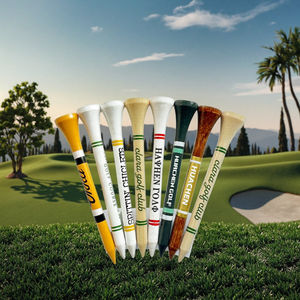 Tees de Golf de Bambú Personalizados de Fábrica Huacheng HC2184T con Logotipo de Madera, Tamaños 83/70/54mm, Duraderos, con Franjas de Colores - Product Image 1