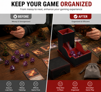 Tour à dés en PU pliable et portable pour le rangement, plateau à dés, accessoire de jeu de table pour cartes TCG et RPG, personnalisation en gros