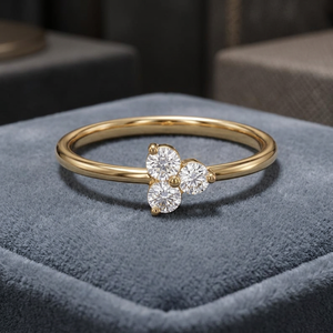 Bague Trio de Diamants de Laboratoire ÉtherStar Jewels 1,0 CT Certifiée IGI en Or 18K/14K/10K ou Argent Sterling 925 – Romantique - Product Image 5
