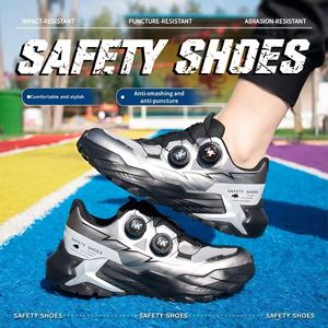 أحذية حماية العمال الجديدة وفقًا للمعايير الأوروبية للرجال، بمقدمة فولاذية مضادة للصدمات والثقب، الجزء العلوي من مادة TPU، تصميم منخفض بزر - Product Image 4