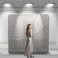 Support de toile de fond de théâtre portable 8x8 en tissu avec impression par sublimation pour imprimante de toile de fond publicitaire