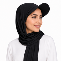 Voile Hijab Noir pour Femme, Foulard Modeste Musulman, Protection Solaire Extérieure, Châle