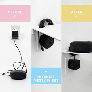 Metallo sostenibile moderna presa a parete Duplex presa scaffale Organizer cavo di stoccaggio rapido per tenere astuto porta altoparlanti - Product Image 6