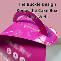 Grande boîte à pignon personnalisée avec poignée de fenêtre boîtes de boulangerie pâtisserie boîte à gâteau mousse crème glacée à dessert kraft brun transporter des faveurs de mariage