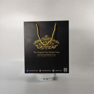 Sacs de shopping de luxe personnalisés KM, écologiques, durables, noirs, pour la vente au détail, pour les petites entreprises, avec impression de votre propre logo, sacs cadeaux de marque - Product Image 2