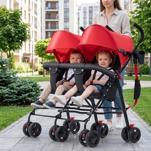 Carrito Doble Ultraligero JXB de Fábrica al por Mayor con Toldo Ajustable - Product Image 2