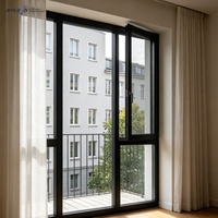 Fenêtre à battant en aluminium à rupture de pont thermique de luxe, conception étanche et hermétique pour maison moderne