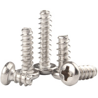 Sekrup Self-tapping Berlapis Nikel Kepala Silang Datar Metrik M1.2/M1.4/M1.7/M2.3/M2.6/M3/M4 Kepala Pan