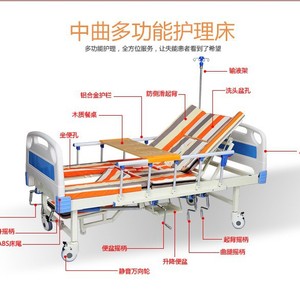 Shuoxin Hospital Nursing <b>Bed</b> With Commode Hole <b>Sponge</b> Mattress Adjustable Position For Home Care - Product Image 2