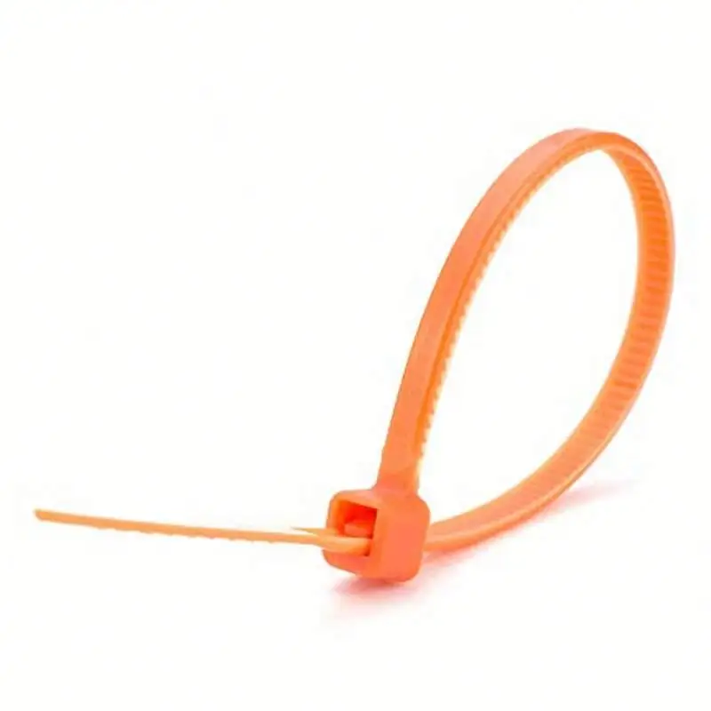 Beste Self Locking Oranje Ronde Nylon Siliconen Metalen Kabel Zip Tie Maten Draad Band Wraps