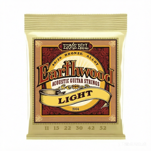 Cordes de guitare acoustique folk Ernie Ball EB 2003 2008 Earthwood 80/20 Bronze de haute qualité, jeu de cordes de calibre moyen léger 12-54 10-52 - Product Image 1