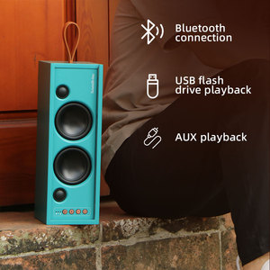 Bằng gỗ không dây kết nối loa, rượu vang đỏ phong cách, kép 4 ''Bass & 1'' tweeter, TWS, 2000mAh với nhiều kết nối - Product Image 4