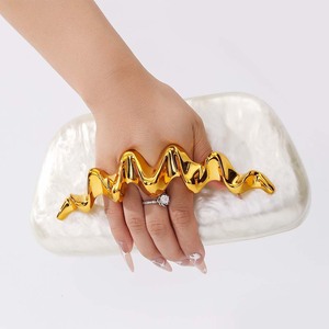 Elegante Pochette <span class=keywords><strong>da</strong></span> <span class=keywords><strong>Sera</strong></span> per Donna in PU, Chiusura Aperta, Portatile e alla Moda, a Forma di Gemma <span class=keywords><strong>Nera</strong></span> Onice, Borsa <span class=keywords><strong>da</strong></span> Donna - Product Image 5