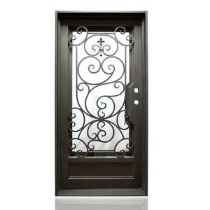 Puerta de Hierro Forjado a Precio de Mayoreo en China, Diseño de Puerta Individual con Rotura de Puente Térmico - Product Image 4