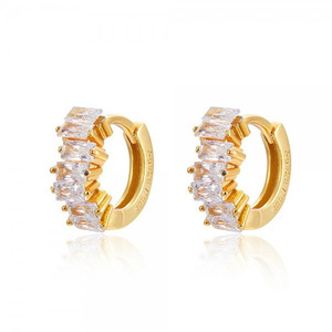 Ensemble de boucles <span class=keywords><strong>d</strong></span>'oreilles colorées en zircon, étanches, en <span class=keywords><strong>vermeil</strong></span> doré, créoles pour femmes, en argent sterling 925 plaqué or 18 carats PVD, type Huggie - Product Image 5