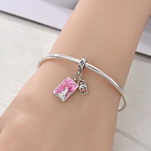 Colgante de la Rueda de la Muerte con Cartas del <span class=keywords><strong>Tarot</strong></span>, Cuentas de Joyería para Pulsera DIY, Bañado en Cobre y Plata, Modelo de Moda W-PAC1817 - Product Image 4