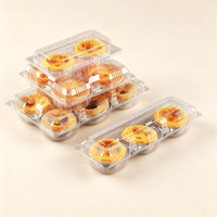 Boîte à tartelettes transparente en plastique pour 1, 2, 3, 4 ou 6 pièces, emballage pour biscuits et pâtisseries, conteneur à tartelettes à clapet avec compartiments