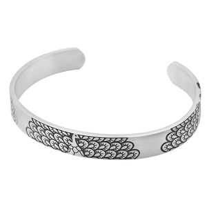 Stainless Steel Positive Inspirational Quote Custom Engraving Personalized Open Cuff <b>Bangles</b> Waterproof Ring Jewelry <b>Set</b> - Product Image 5